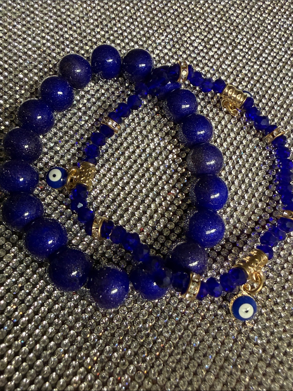 🦋5/$25🦋 Purple Beaded Evil Eye Bracelet Set -